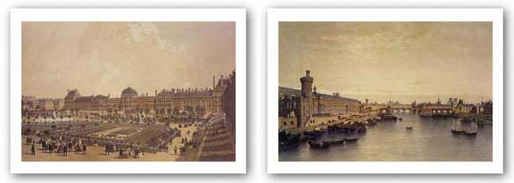 Paris, 1650 and Palais Des Tuileries Set by P.H. Benoist