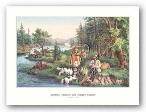 Hunting Fishing and Forest Scenes by Currier and Ives