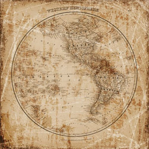Antique Map Western Hemisphere by Mauro Cardoza