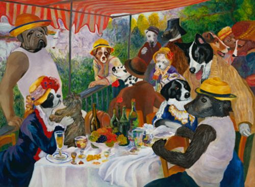 The Boating Party, a la Renoir (Dogs) by L. Zjaivan Francke
