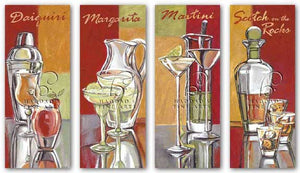 Scotch on the Rocks - Martini - Margarita - Daiquiri Set by Zoya Trofimova