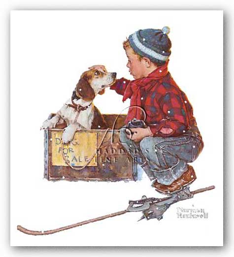 A Boy Meets His Dog by Norman Rockwell