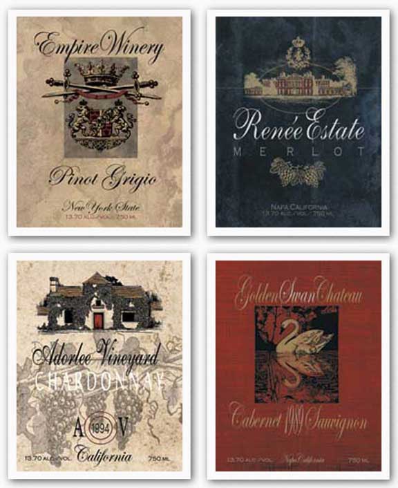 Wine Labels Set by Ralph Burch