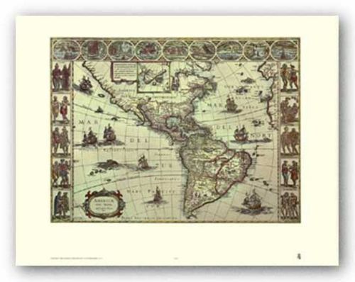 Map of South Eastern America by Joan Blaeu