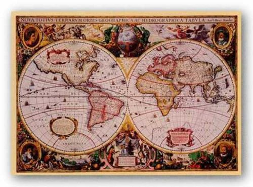 World Map - Flemish 1512-1594 by Mercator Map