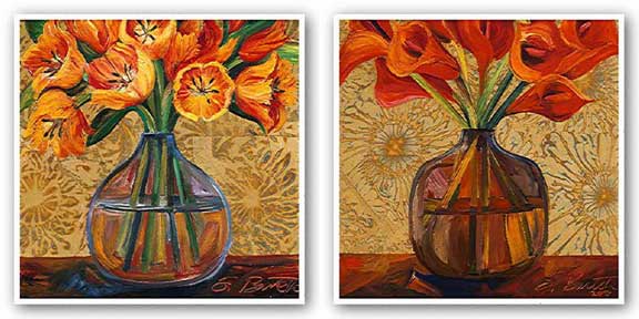 Golden Tulips and Orange Lilies Set by Shelly Bartek