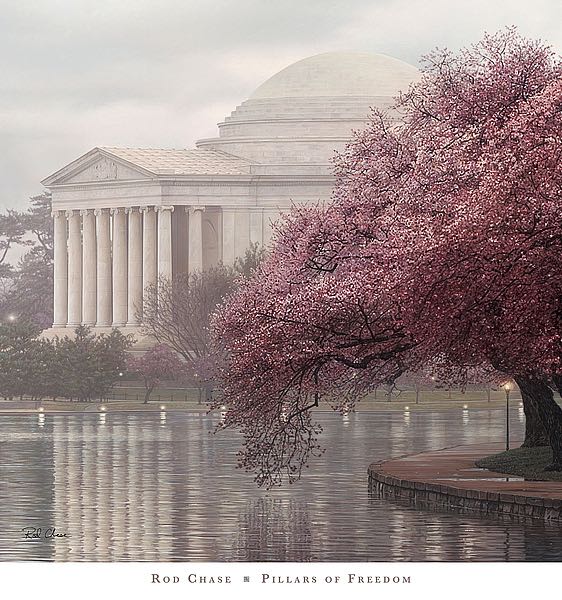 Pillars of Freedom - Jefferson Memorial by Rod Chase