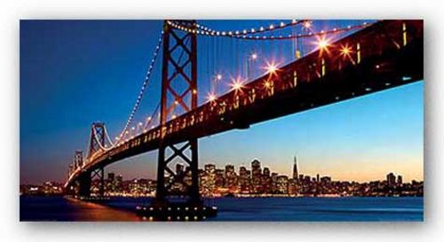 San Francisco Skyline and Bay Bridge at Sunset by Dibrova