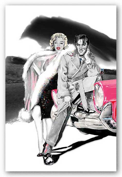 Two for the Road - Elvis Presley and Marylin Monroe by Betty Harper