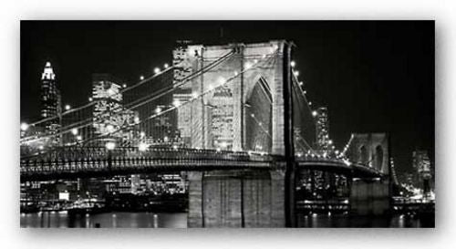 Brooklyn Bridge at Night by Jet Lowe