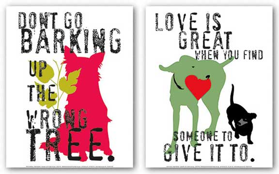 Love Is Great and Don't Go Barking Set by Ginger Oliphant