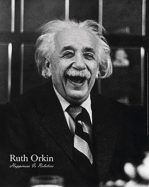 Happiness Is Relative - Albert Einstein by Ruth Orkin