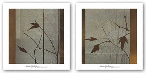 Umber Leaves - Umber and Gold Set by Linda Yoshizawa