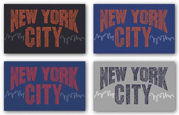 New York City Boroughs Set by L.A. Pop Art