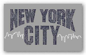 New York City Boroughs (navy on grey) by L.A. Pop Art
