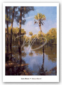 Palms on Water II by Larry Moore