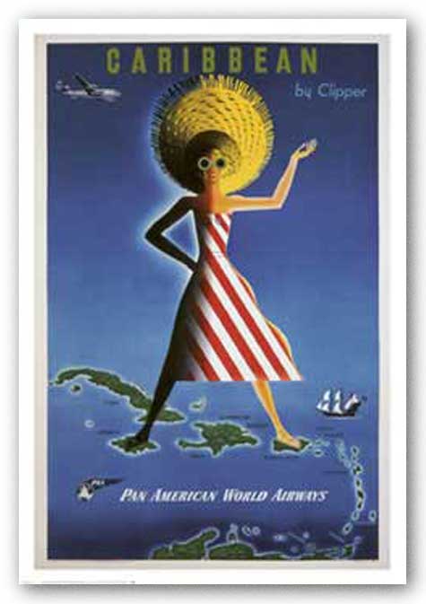 Caribbean By Clipper by Reproduction Vintage Poster