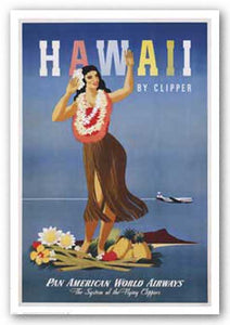 Hawaii By Clipper by Reproduction Vintage Poster