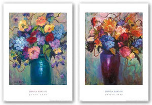Purple Vase and Green Vase Set by Dawna Barton