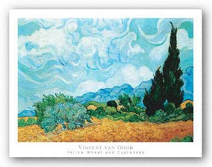 Yellow Wheat and Cypresses by Vincent van Gogh