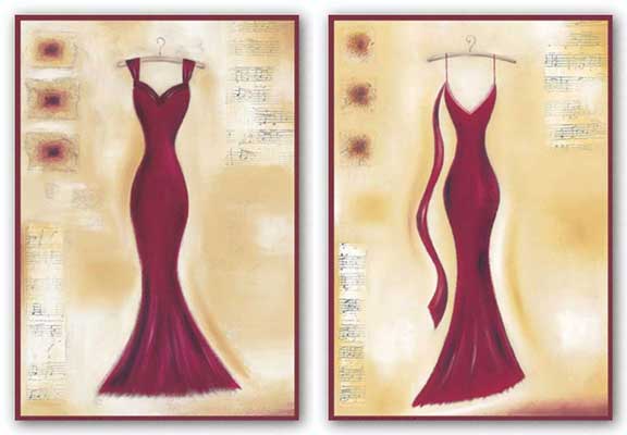 Red Evening Gown Set by Lucy Barnard