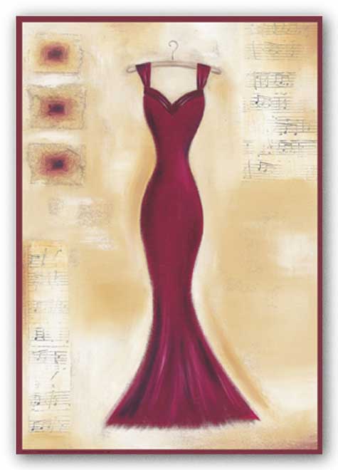Red Evening Gown I by Lucy Barnard