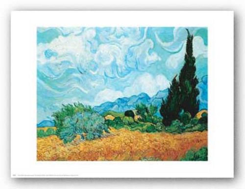 Yellow Wheat and Cypresses by Vincent Van Gogh