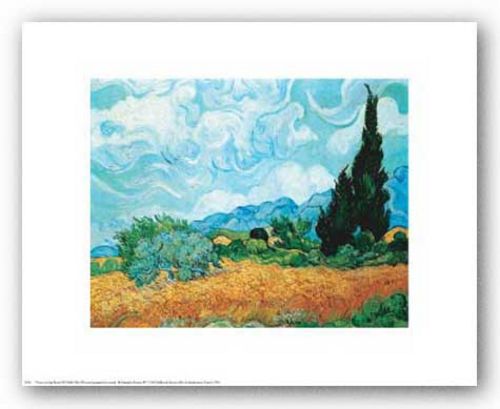 Yellow Wheat and Cypresses by Vincent van Gogh