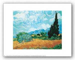 Yellow Wheat and Cypresses by Vincent van Gogh