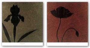 Poppy and Iris Set (Gold Foil) by Robert Charon