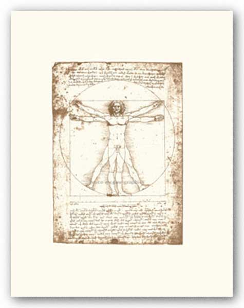 The Vitruvian Man (serigraph and embossed) by Leonardo da Vinci