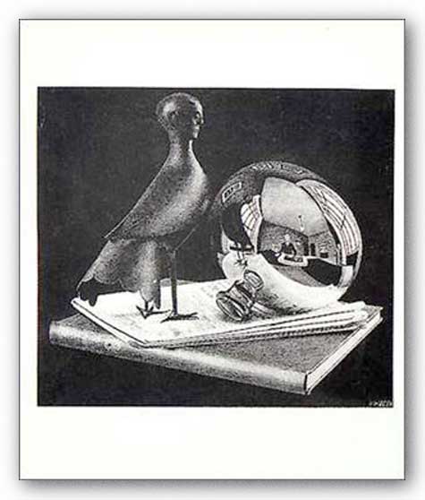 Still Life and Reflecting Globe (Sphere) by M.C. Escher