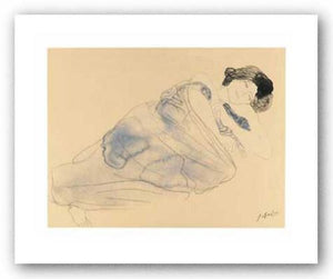 Femme vetue allongee sur flanc by Auguste Rodin