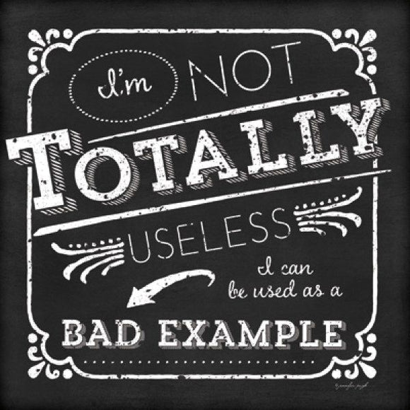 I'm Not Totally Useless I can be used as a Bad Example by Jennifer Pugh