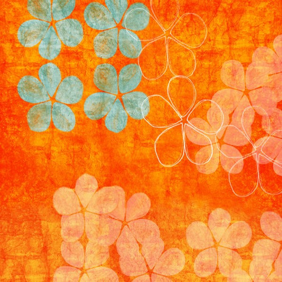 Orange Floral by Linda Woods