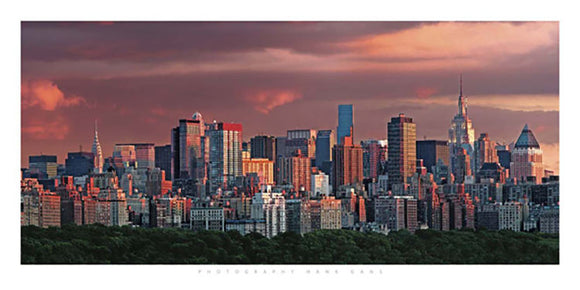 Sunset Over New York Skyline by Hank Gans
