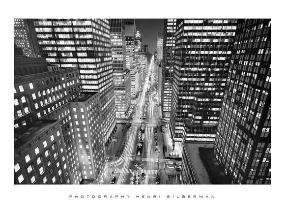 Park Avenue at Night NYC by Henri Silberman