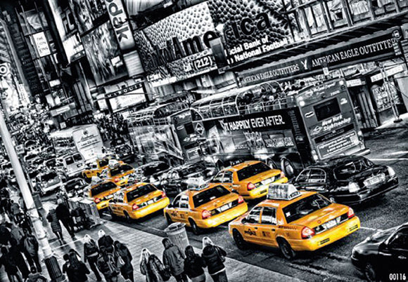 Cabs Queued up for Times Square by Michael Feldmann