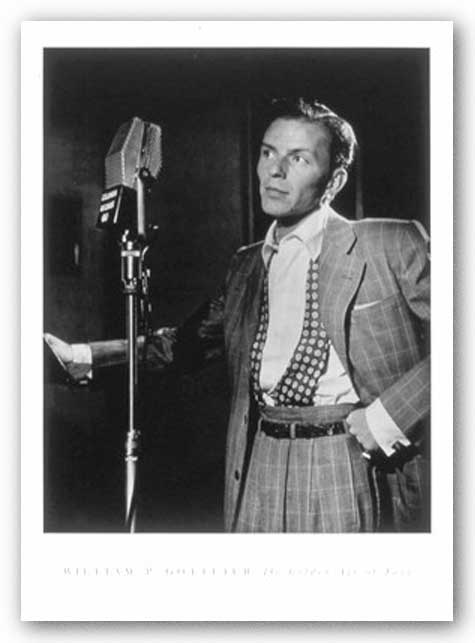 Frank Sinatra (with microphone) by William Gottlieb