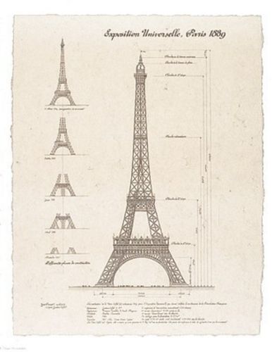 Exposition, Paris 1889 (Eiffel Tower) 31x25 by Yves Poinsot