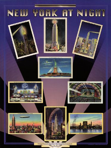 New York at Night Vintage Postcards (Reproductions) by Andy Hickes