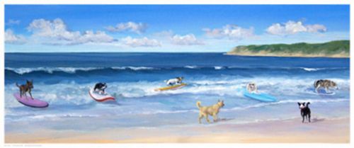 Hot Dogs Surf by Carol Saxe