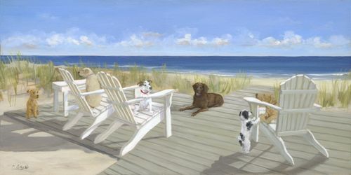 Dogs on a Deck by Carol Saxe