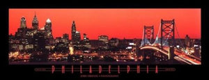 Philadelphia, Pennsylvania, Red Sky by Jerry Driendl