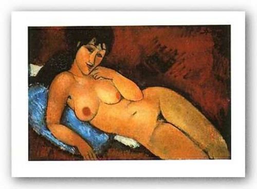 Nu Sur Coussin Bleu by Amedeo Modigliani