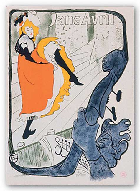 Jane Avril - Serigraph by Henri de Toulouse-Lautrec