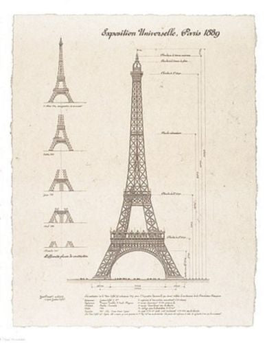 Exposition, Paris 1889 (Eiffel Tower) 13 1/2x10 1/2 by Yves Poinsot