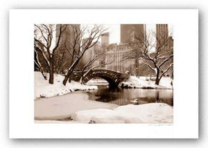 Central Park, Plaza in Winter (sepia) - Signed by Viktor Balkind