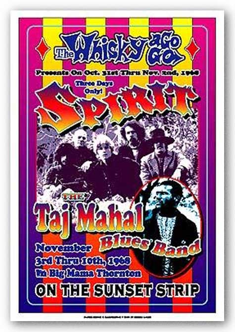 Spirit and Taj Mahal Blues Band, 1968: Whisky-A-Go-Go, Los Angeles by Dennis Loren