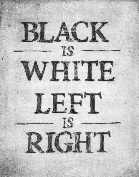 Black is White Left is Right by Urban Cricket